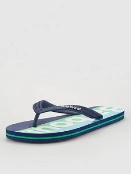 Image of Barbour Beach Flip Flops - Navy, Size 10, Men