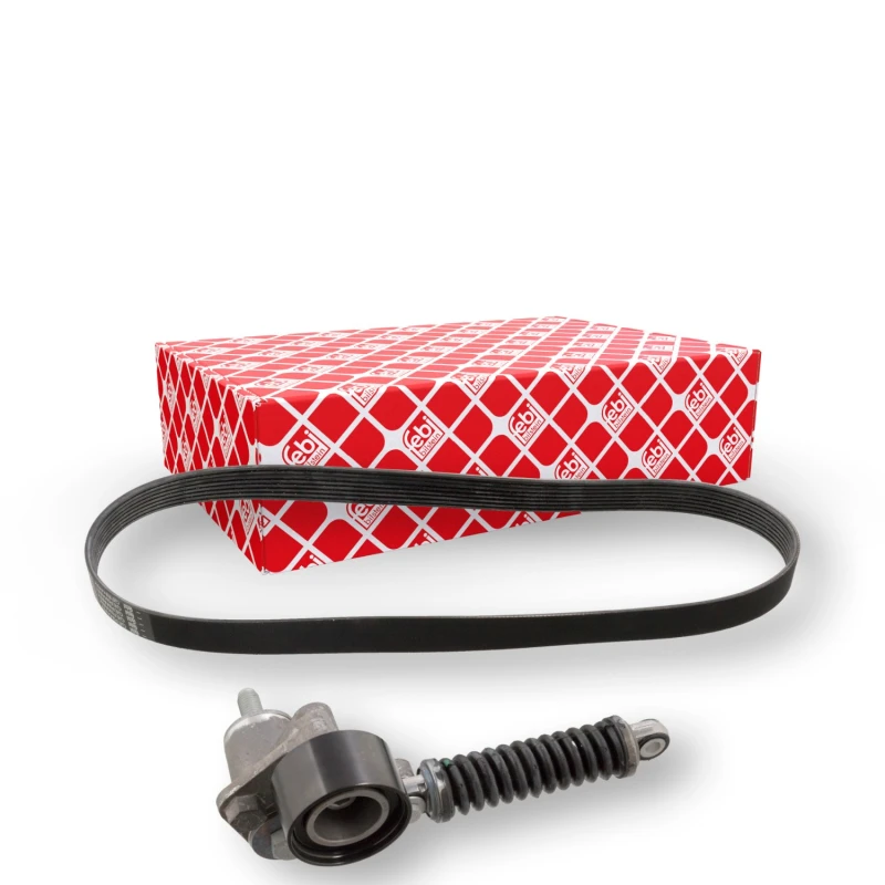 Image of FEBI BILSTEIN 104509 V-ribbed belt set with tensioner element V-Ribbed Belt Set (542)