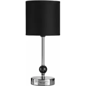 image of Premier Housewares - Chrome and Black Acrylic Ball Table Lamp