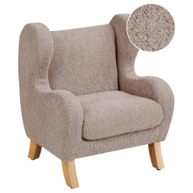 Image of Beliani Kids Armchair Farum Boucle Taupe