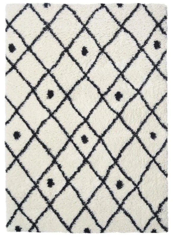 Image of THE RUGS Snug Collection Nomadic Shaggy Rugs I044A in White Size: 160cm x 230cm White Unisex 160cm x 230 cm