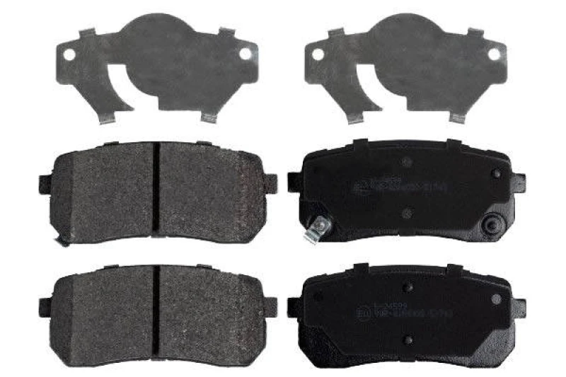 Image of SWAG 33 10 7497 Brake pad set Rear Axle, with acoustic wear warning, with retaining spring holder, with anti-squeak plate Brake Pad Set,disc brake (4