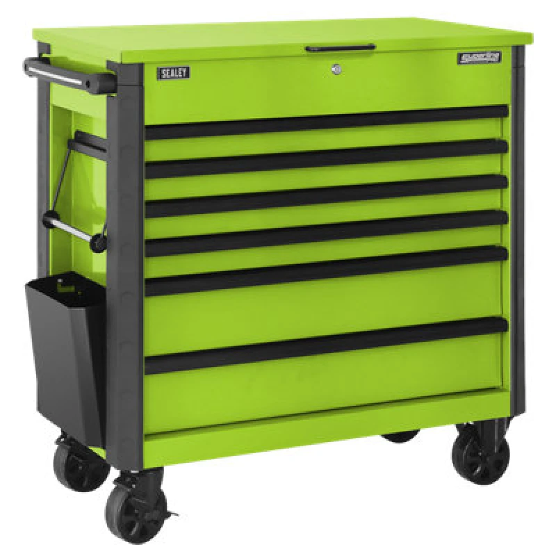 Image of Sealey 6 Drawer Ball Bearing Slide Tool Roller Cabinet Green