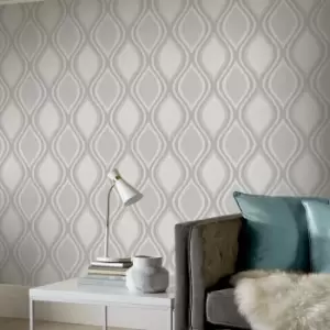 Image of Curve Grey Wallpaper Grey