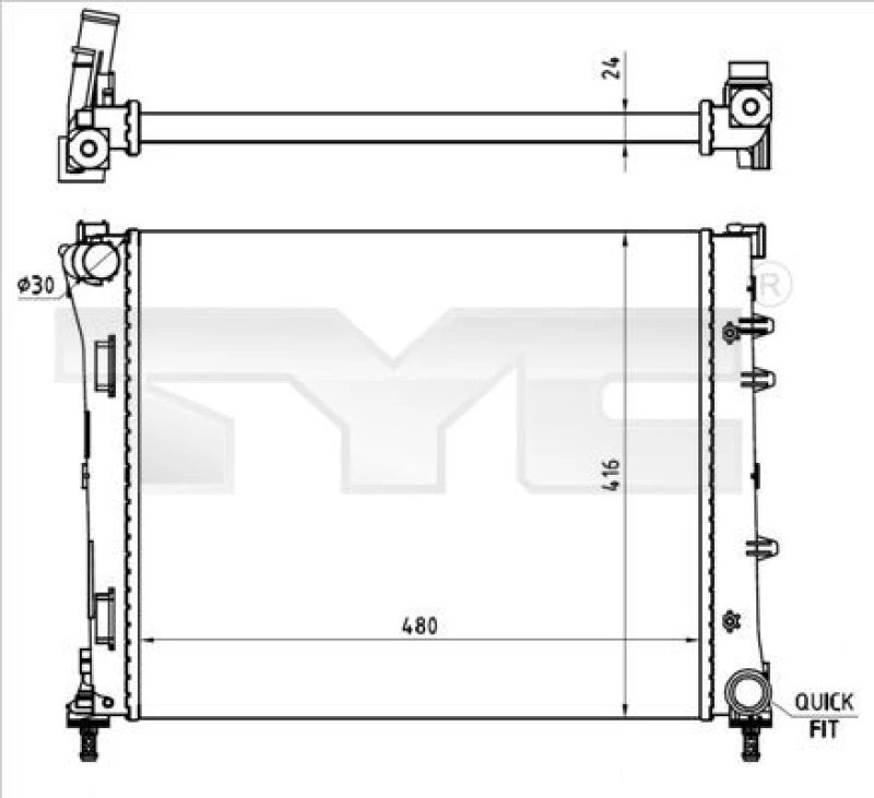 Image of TYC Engine radiator TYC 709-0023-R