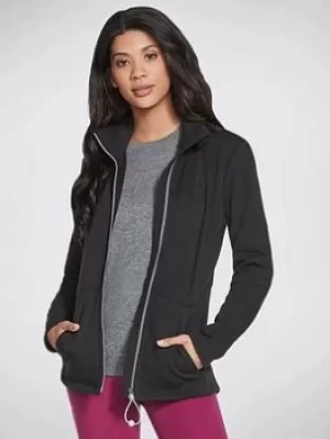 Image of Skechers Go Snuggle Zip Through Jacket, Black, Size S, Women