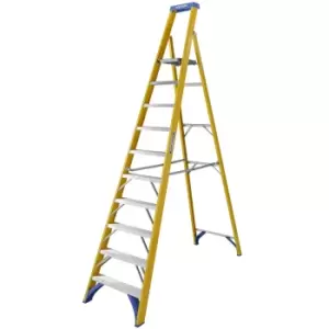 Image of Werner Fibreglass Platform Step Ladder - 10 Tread