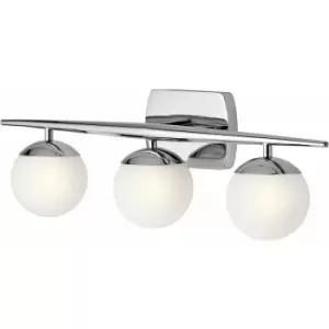 Image of Loops - IP44 3 Bulb Wall Light Satin Etched Cased Opal Globes Chrome LED G9 3.5W