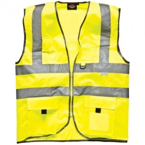 Image of Dickies Hi Vis Safety Technical Waistcoat Yellow S