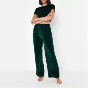 Image of Missguided Missguided Script Velvet Pyjama Set - Green