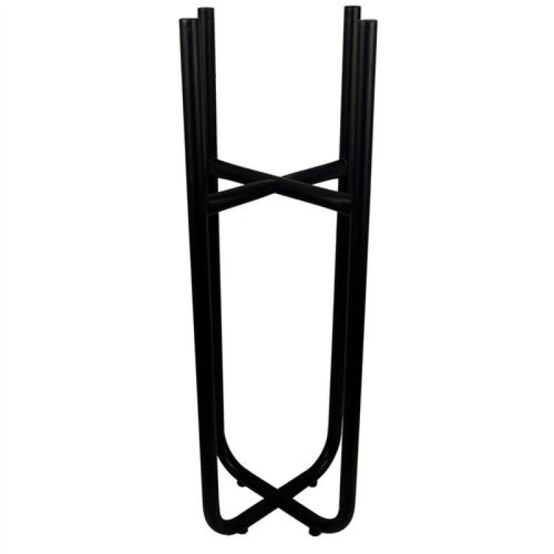 Image of N/A Tall Black Stand with Silver Metal Planter 62cm x 18cm