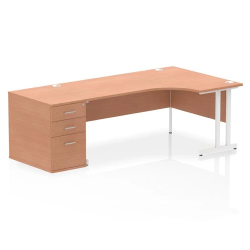 Image of Dynamic Office Solutions Impulse 1800mm Cantilever Right Crescent Desk Workstation I004135