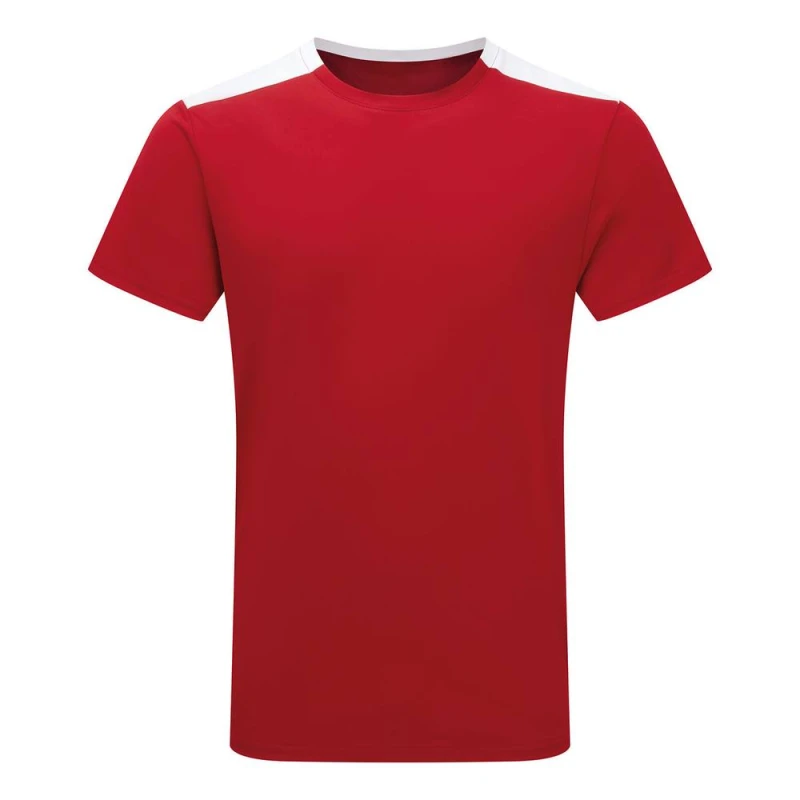 Image of TriDri Mens Performance Contrast T-Shirt in Red Size: Large Red Male L