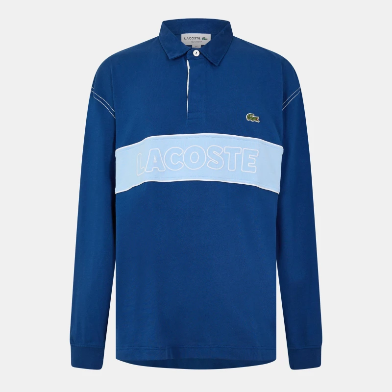 Image of Lacoste Mens Rugby Polo Shirt Globe/Overview male XS