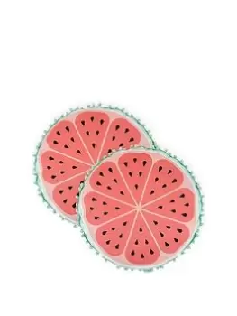 image of Streetwize Accessories Outdoor Pair Of Watermelon Scatter Cushions