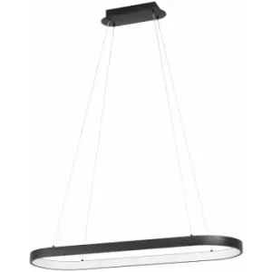 image of Pendant Ceiling Light Colour Black Shade White Plastic Bulb LED 30W Included