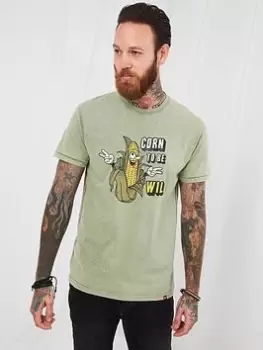 Image of Joe Browns Corn To Be Wild Tee - Green, Size 2XL, Men