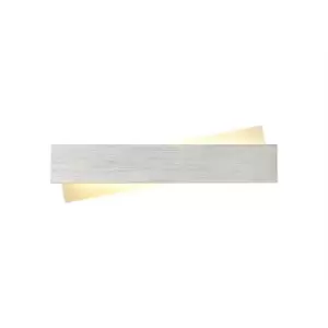 Image of Wall Lamp, 1 x 8W LED, 3000K, 640lm, Brushed Aluminium, Frosted White - Luminosa Lighting