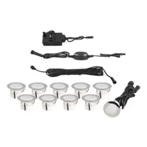 Image of Zink BARU Stainless Steel 10 x LED Smart Colour Changing & White Deck Light