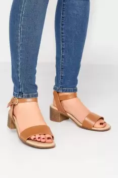 image of Extra Wide Fit Strappy Low Heel Sandals