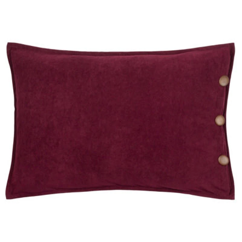 Image of Furn furn. Effron Washed Velvet Polyester Filled Cushion in Red Red One Size Unisex 5025532800817