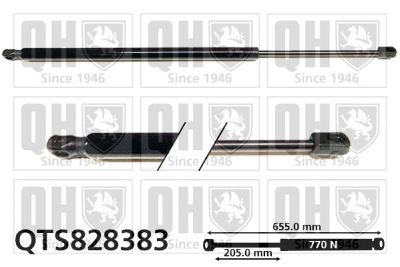 Image of QUINTON HAZELL Tailgate strut QUINTON HAZELL QTS828383