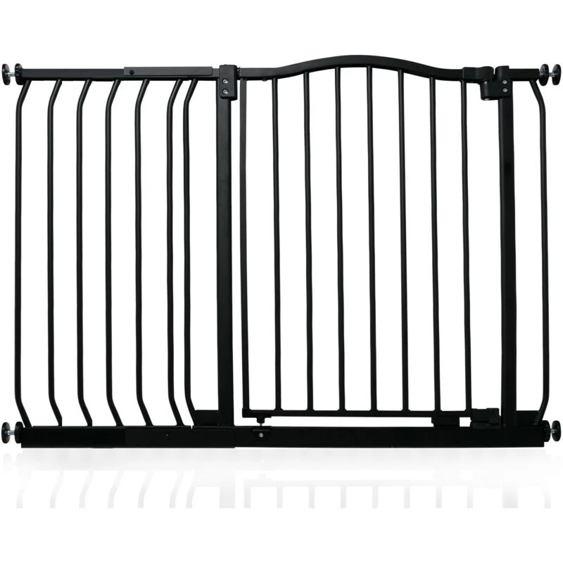 Image of Safetots Curved Top Safety Gate, 107Cm - 116Cm, Matt Black, Pressure Fit Stair Gate