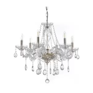 image of Onli Natasha 6 Light Multi Arm Chandelier, Gold, Crystal