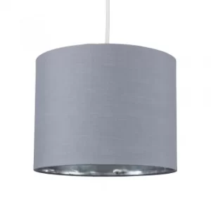 Image of Reni Small Pendant Shade in Grey and Chrome