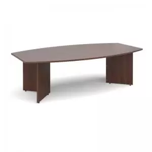 Image of Arrow head leg radial boardroom table 2400mm x 8001300mm - walnut