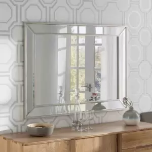Image of Yearn Mirrors Yearn Framed Soft Champagne Bevelled Wall Mirror 121X95Cm