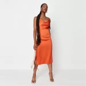 Missguided Cami Cowl Slip Midaxi Dress - Orange