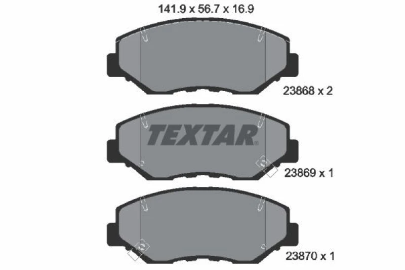 Image of Brake pad set TEXTAR 2386801