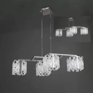Image of Tokio Convertible Telescopic Semi-Ceiling Light 4 Bulbs G9 Line, shiny white / polished chrome
