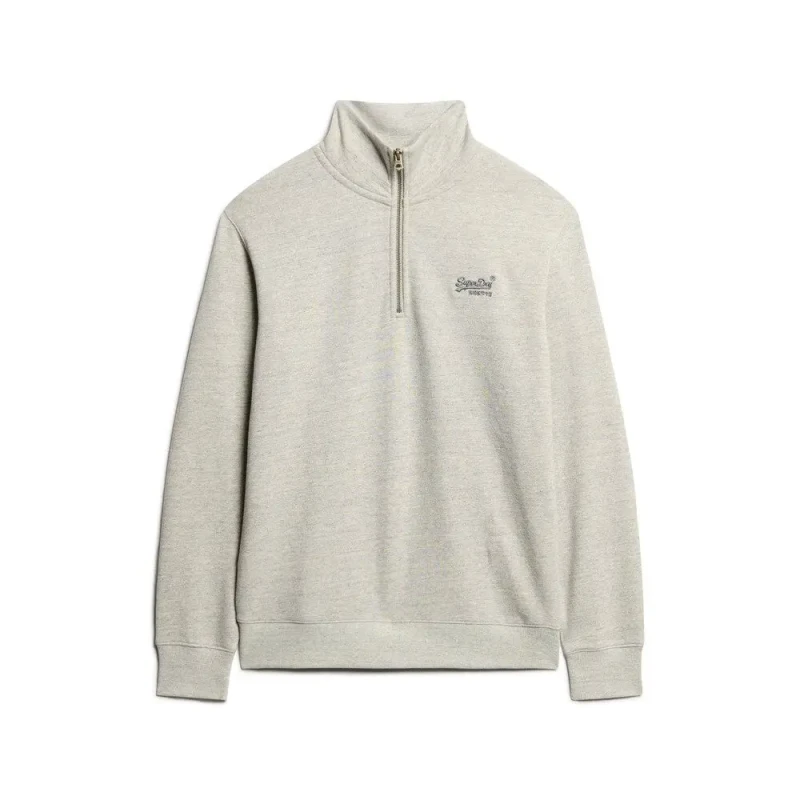 Image of Superdry Sweatshirt with zipped collar Superdry Essential Logo Henley Gris Male XL