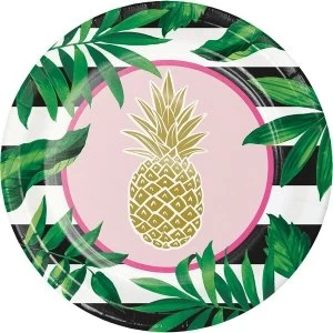 Image of Golden Pineapple Paper Plates