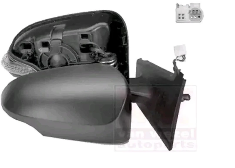 Image of VAN WEZEL 5437805 Wing mirror * HAGUS * Left, black, for electric mirror adjustment, Paintable Outside Mirror (50)