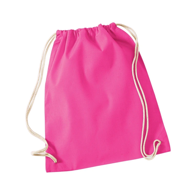 Image of Westford Mill Mens Cotton Drawstring Bag in Fuchsia Fuchsia Male