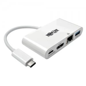 Image of Tripp Lite USB Type-C (USB-C) to HDMI External Video Adapter with USB-A Hub USB-C PD Charging & Gigabit Ethernet Ports 1920 x 1080 (1080p)