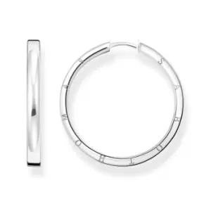 image of THOMAS SABO Silver Large Signature Hoop Earrings