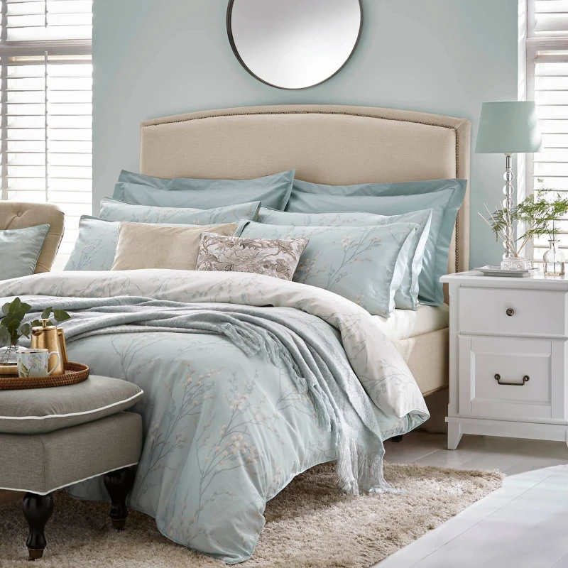 Image of Laura Ashley Pussy Willow Duvet Cover Bedding Set Duckegg