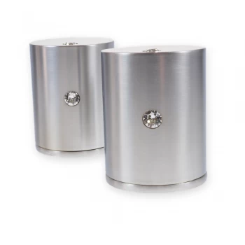 image of LocksOnline Double Crystal Cylindrical Mortice Door Knob Set with Swarovski Elements