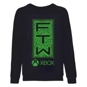 image of Xbox Girls FTW Sweatshirt (12-13 Years) (Black/Green)