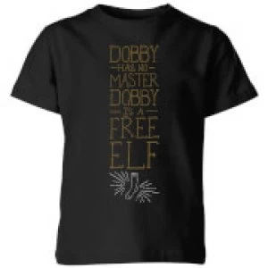 image of Harry Potter Dobby Is A Free Elf Kids T-Shirt - Black - 11-12 Years