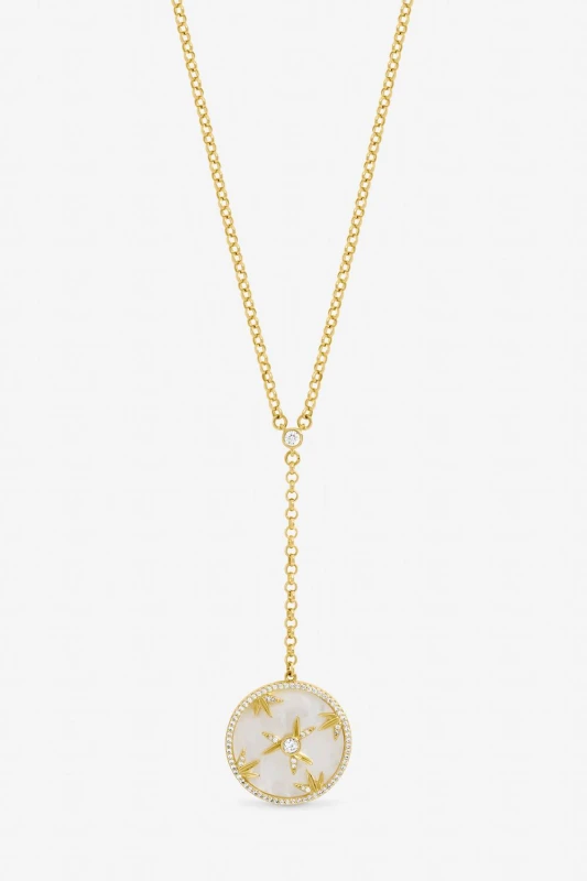 Image of Jon Richard Womens Gold Plated & Mother of Pearl Fan Pendant Gold Female One Size