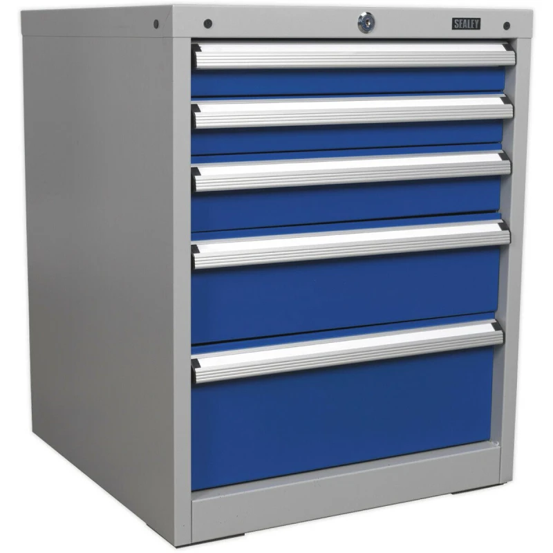Image of Loops 5 Drawer Industrial Cabinet - High Quality Lock - Heavy Duty Drawer Slides Multi