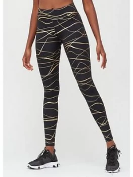 Image of Nike Running Icon Clash Fast Leggings - Black/Gold
