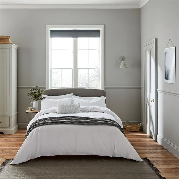 Image of Murmur White Cotton Percale 200 Thread Count 'Calm' Duvet Cover - double