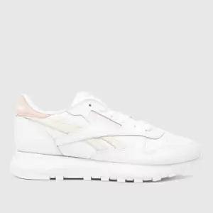 Image of Reebok White & Pink Classic Leather Trainers