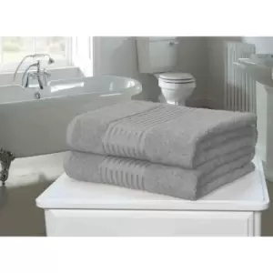 image of Rapport Home Furnishings Windsor 500gsm Towel Bale - 2 Piece - Silver